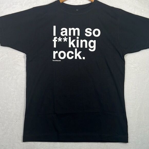 Tim Minchin concert release “I am so‎ F**king rock” Black T-shirt Men Medium New - Picture 1 of 7